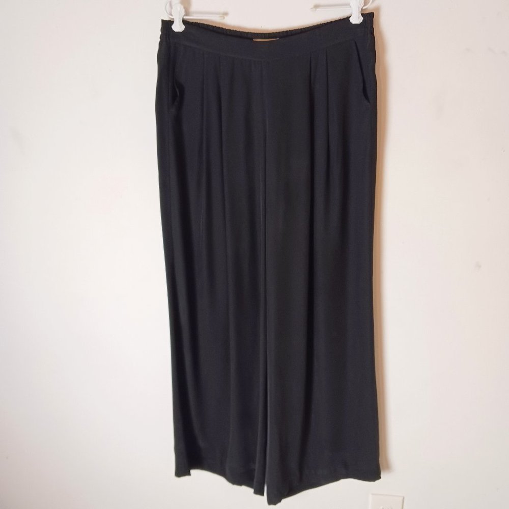 Aiko Silk Wide Leg Cropped Pants - Palazzo